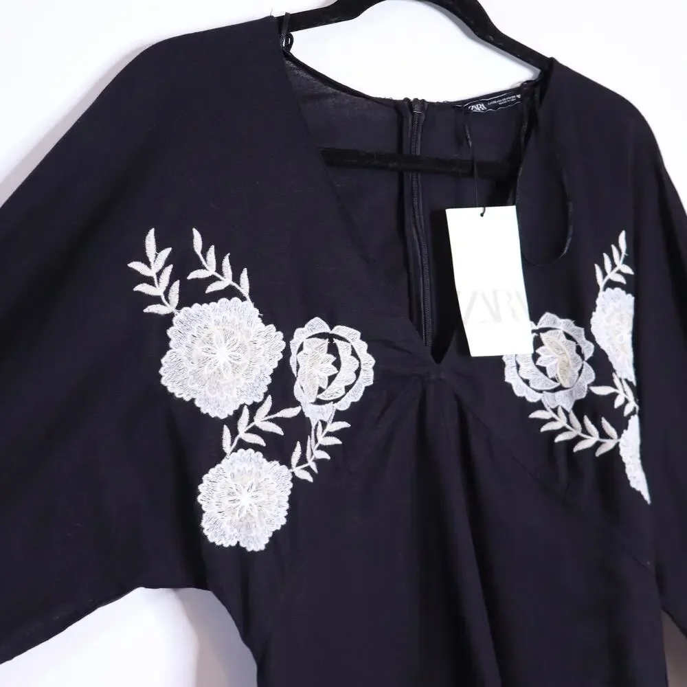 Zara embroidered linen